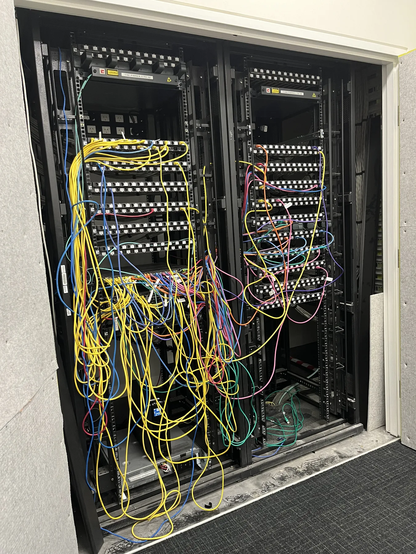 Secondary cabinet before recabling